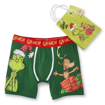 3036.The Grinch and Max • Green Boxer Briefs